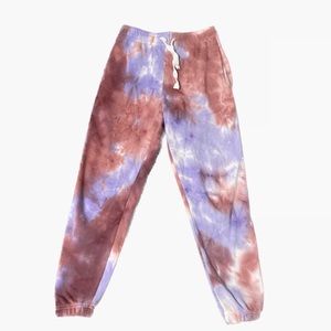 Thick Material Pink And Purple Tie Dye Joggers Size Small